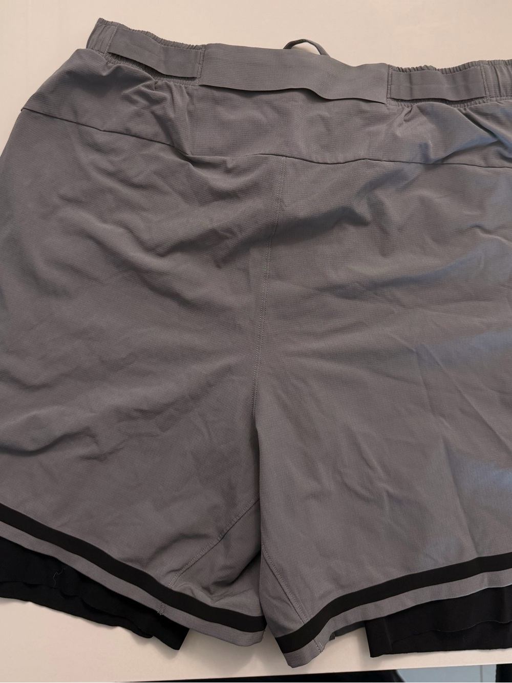 lululemon athletica Gray Athletic Shorts with Black Hem